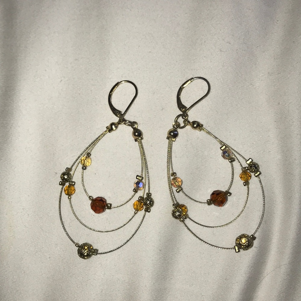 Gold dangling earrings